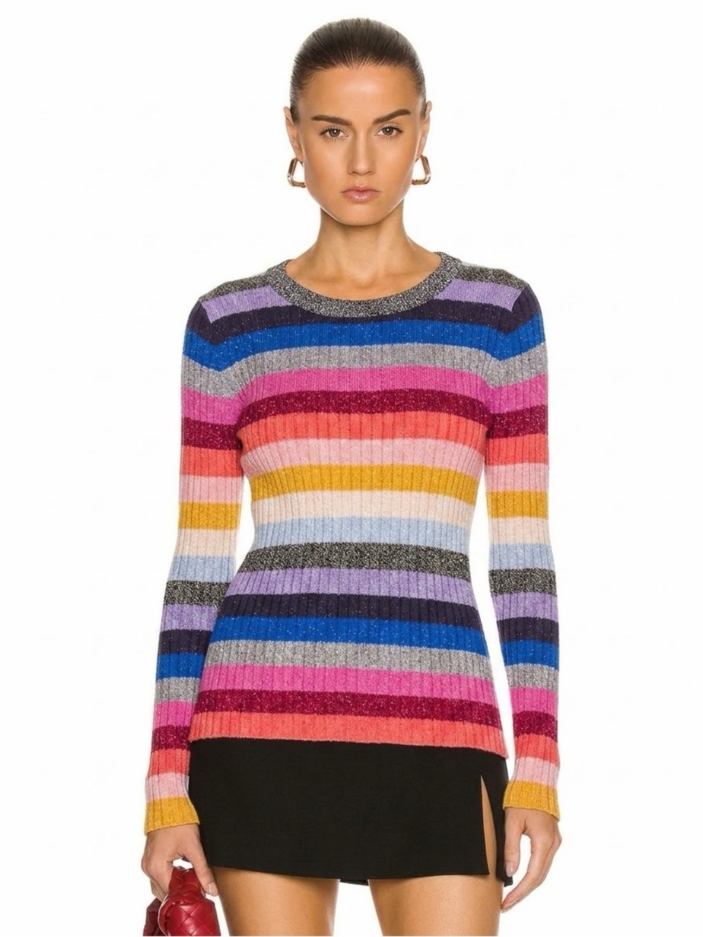 GAP Wool Blend Multicolor Striped Ribbed Crewneck Sweater XS